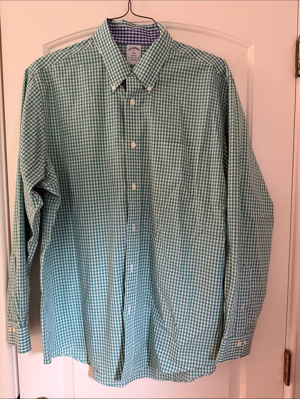 Brooks Brothers Green Gingham Button-Down Shirt